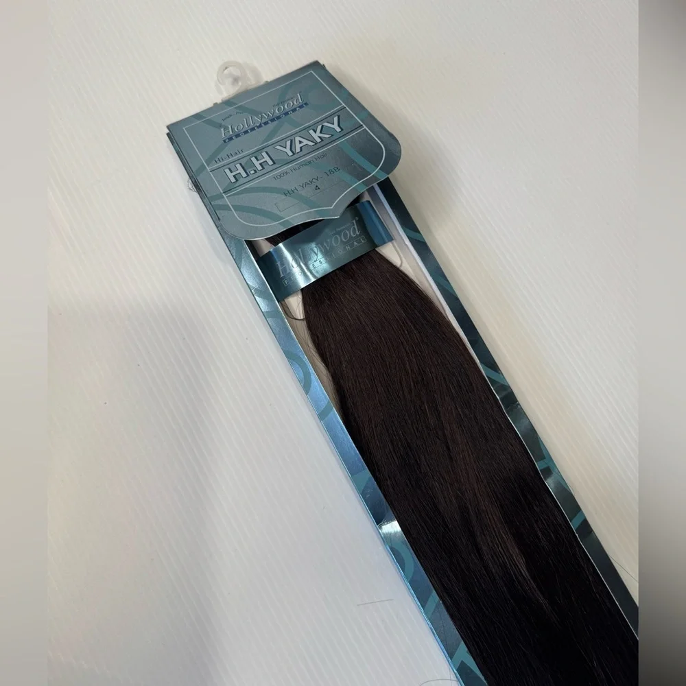 Hollywood 100% Premium Human Hair Pro Yaky 18” Long | Hair color #4 Brown | Bulk